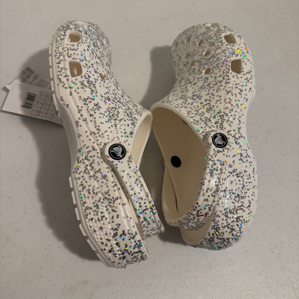 Crocs Classic Starry Glitter Clog Unisex Size Women's 12 Men's 11 Casual Beach - Picture 6 of 9